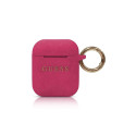 Guess GUACCSILGLFU AirPods cover fuchsia / fuchsia Silicone Glitter