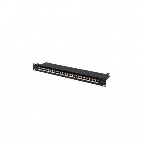 LANBERG patch-paneel 24 port 1U 19" CAT.7 FTP koos kaablihalduriga, varjestatud, must