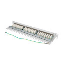 PATCH PANEL 24 PORT 1U 19" CAT.6 FTP WITH CABLE ORGANIZER SHIELDED GREY LANBERG