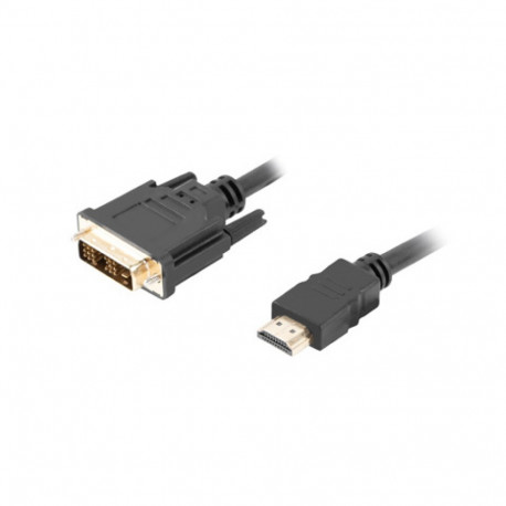 HDMI(M)->DVI-D(M)(18+1) CABLE 1.8M BLACK SINGLE LINK WITH GOLD-PLATED CONNECTORS LANBERG