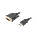 HDMI(M)->DVI-D(M)(18+1) CABLE 1.8M BLACK SINGLE LINK WITH GOLD-PLATED CONNECTORS LANBERG