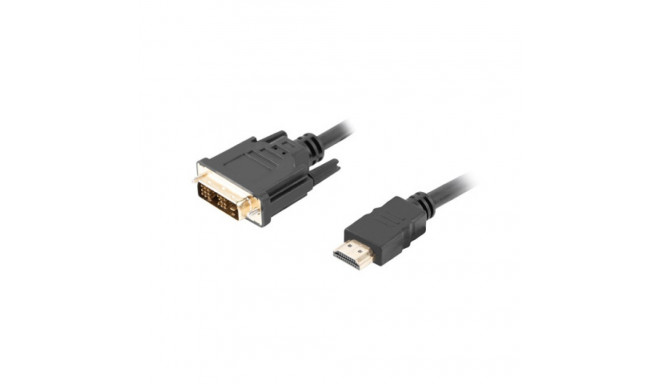 HDMI(M)->DVI-D(M)(18+1) CABLE 1.8M BLACK SINGLE LINK WITH GOLD-PLATED CONNECTORS LANBERG