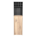 Bar shelf with table HANNES 44x122(30)xH170cm, rustic melamine