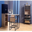 Bar shelf with table HANNES 44x122(30)xH170cm, rustic melamine