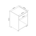 Side table / night stand LESTER 43x40xH64cm, melamine
