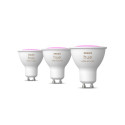 Philips Hue LED smart bulb, BT, White and color ambiance, GU10, 4.2 W, 3-pack