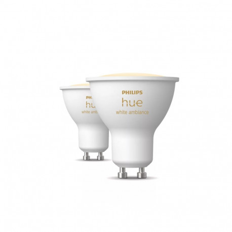 Philips Hue LED smart bulb, BT, White ambiance, GU10, 4.2 W, 2-pack