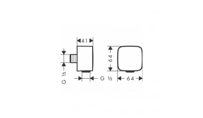 Hansgrohe FixFit Wall 26457670 matt must peidetud dušivooliku ühendus