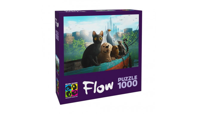 Brain Games FLOW pusle 1000 - kass koer kapibara lind leemur paadil