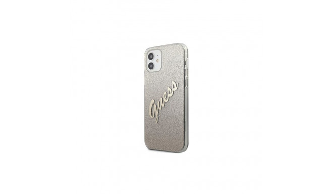 Guess GUHCP12SPCUGLSGO iPhone 12 mini 5.4" kuldne kõvakaaneline sädelev gradiendiga ümbris