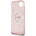 Case Guess IML Glitter Circle MagSafe for iPhone 16e pink