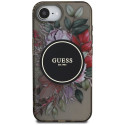 Case Guess IML Flowers MagSafe for iPhone 16e black