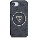 Case Guess IML Metal Glitter 4G Circle Triangle MagSafe for iPhone 16e black
