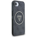 Case Guess IML Metal Glitter 4G Circle Triangle MagSafe for iPhone 16e black