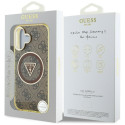 Case Guess IML Metal Glitter 4G Circle Triangle MagSafe for iPhone 16 brown