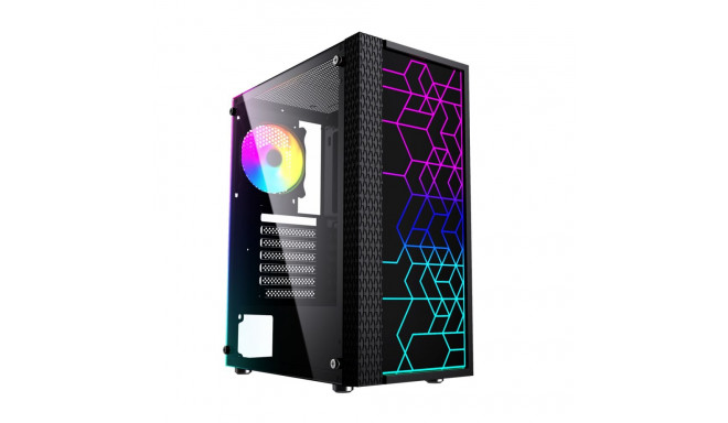 Gembird Fornax 2500 ARGB Gaming ATX computer case, Midi Tower, backlight,  Black