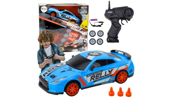 zdalnie juhitav sportauto R/C 1:24 sinine vahetatavad rattad