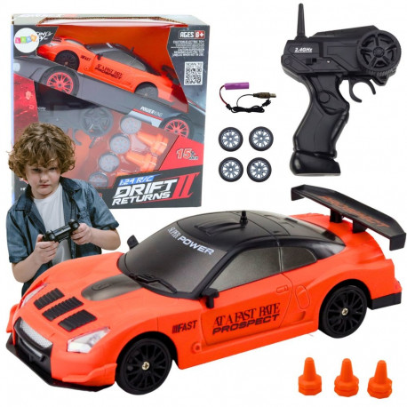 zdaljuhitav sportauto R/C 1:24 oranž vahetatavad rattad