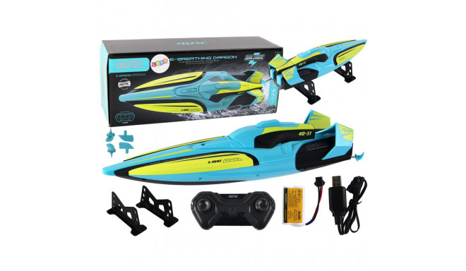 żółto-türkiissinine veekindel kaugjuhitav paat RC 2.4G