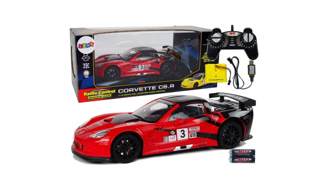 Auto Sportowe Wyścigowe R/C 1:18 Corvette C6.R Czerwony 2.4 G Światła