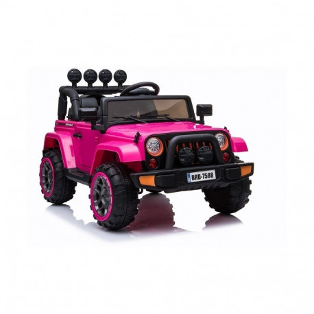 Jeep elektriauto BRD-7588 LED-tuled MP3 kaugjuhtimispult 4x4, roosa