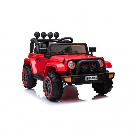 Jeep elektriauto BRD-7588 4x4 MP3 LED-tuled kaugjuhtimispult, punane