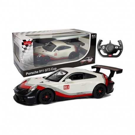 Auto R/C Porsche 911 GT3 CUP Rastar 1:14 valge juhtimispuldiga