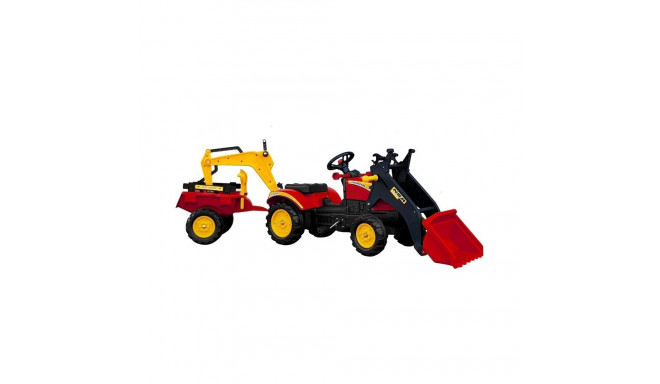 Traktor z Przyczepą i Łyżką na Pedały Benson Czerwony