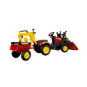 Traktor z Przyczepą i Łyżką na Pedały Benson Czerwony