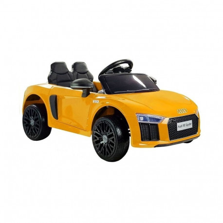 Audi elektriauto R8 Spyder lakitud kaugjuhtimispuldiga MP3 LED-tuled, kollane