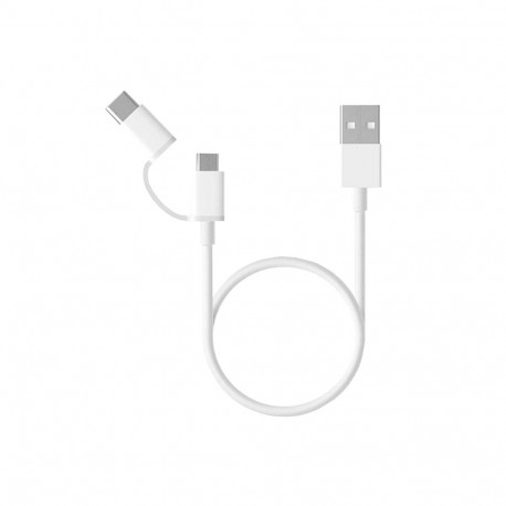 USB Cable - Xiaomi Mi 2-in-1 100 cm Micro USB & USB Type-C White
