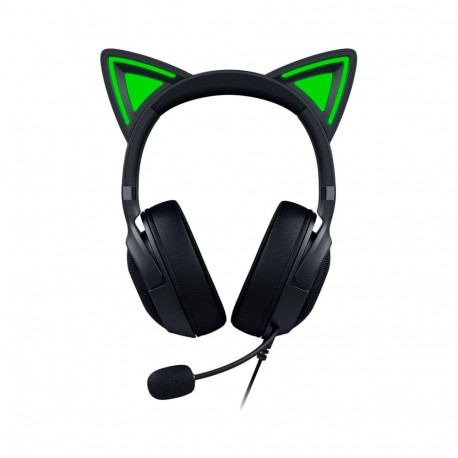 Kraken Kitty V2 - Black, Gaming headset, Kitty Ears, Stream Reactive Lighting, HyperClear Cardioid M