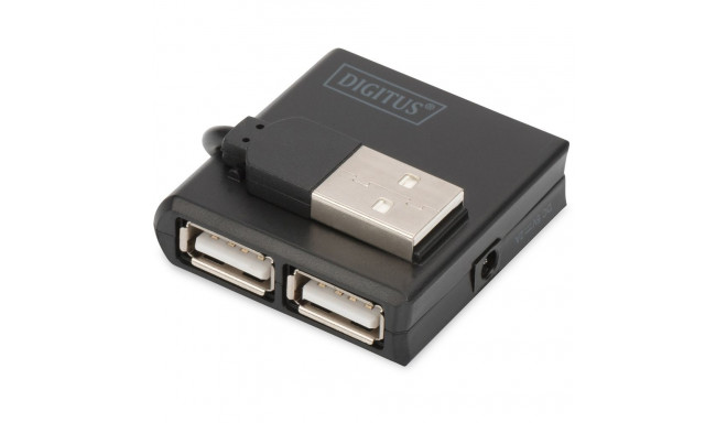 "DIGITUS USB-Hub 4-Port 2.0->4xA2.0 integr. Kabel schwarz"