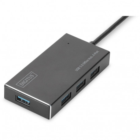 "DIGITUS USB-Hub 4-Port 3.0->4xA3.0 m.Netzteil schwarz"