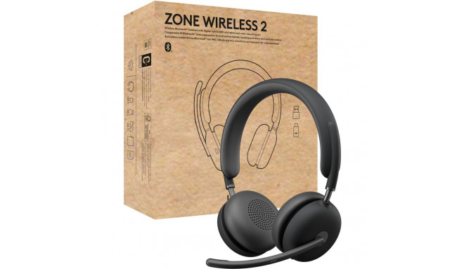 "Logitech HEADSET - Zone Wireless 2 UC - GRAPHITE TEAMS - 2.4GHZ/BT - EMEA-914 - A00174 A00172 NO ST