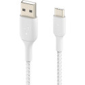 "Belkin USB-C/USB-A Kabel ummantelt, 2m, weiß"