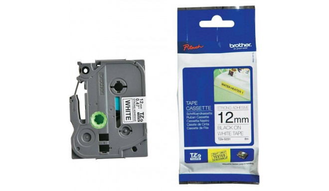 Kleepkirjalint/markeerimislint BROTHER Strong TZE-S231 12mm must/valgel