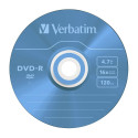 1x5 Verbatim DVD-R 4,7GB Värviline 16x Kiirus, Õhuke Karp
