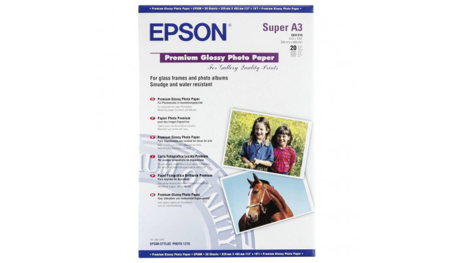 Epson Premium läikiv fotopaber A3+, 20 lehte, 255g S041316