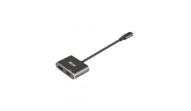 Club 3D USB Type C 3.2 Gen1 multivoogtransporti jaotur DP ja HDMI kahe monitori 4K60Hz jaoks