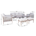 Garden furniture set MEDINA 6-parts, beige
