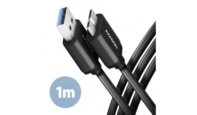AXAGON Data and charging cable, 1 m | BUMM3-AM10AB | USB Type A to USB Type Micro-B