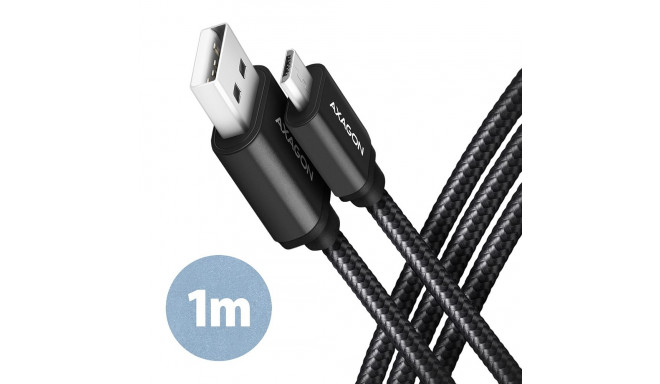 AXAGON andmeside- ja laadimiskaabel, 1 m | BUMM-AM10AB | USB Type A to USB Type Micro