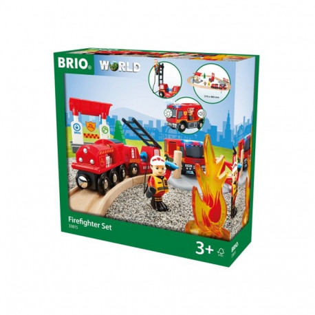 BRIO World 33815 - tuletõrjeauto rööbaste komplekt