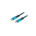 Lanberg USB-C - USB-C USB cable 1.2 m Black-blue (CA-CMCM-45CU-0012-BK)