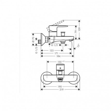 Hansgrohe Vernis Blend 71440000 kroomitud vannitoa kraan