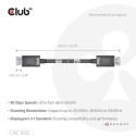 CLUB3D DisplayPort™ 2.1 Bi-Directional VESA DP80 Certified Cable 4K240Hz, 8K60Hz or 10K60Hz M/M 1.6m