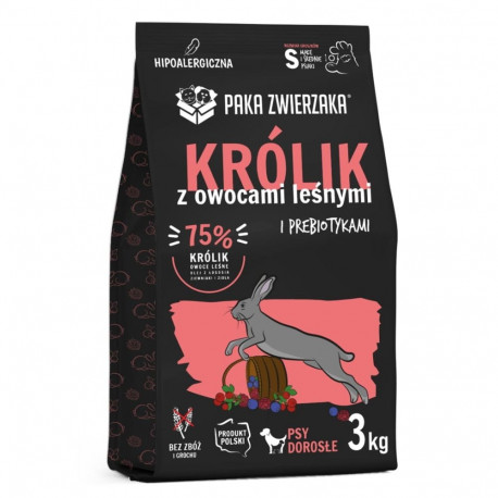 Paka Zwierzaka Rabbit metsamarjadega S - kuiv koeratoit - 3kg