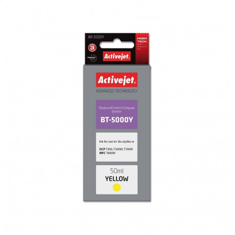 Activejet AB-5000Y Ink Bottle (replacement for Brother BT-5000Y; Supreme; 50 ml; 5000 pages, yellow)