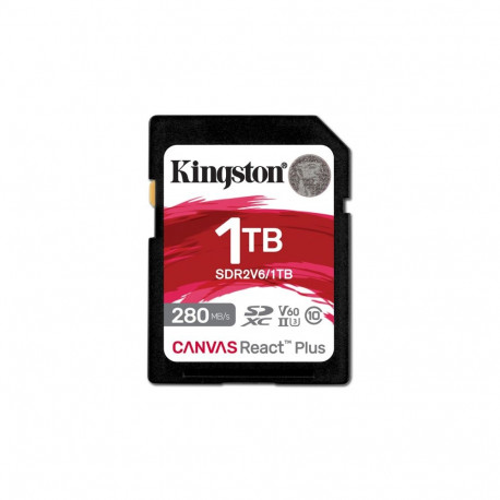 Kingston Technology 1TB Canvas React Plus SDXC UHS-II 280R/150W U3 V60 Full HD/4K jaoks